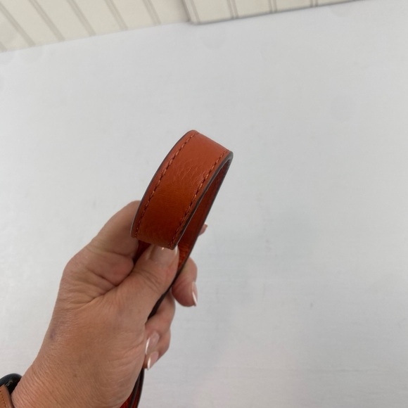 Michael Kors Hamilton Orange Pebble Leather Gold Chain Satchel Shoulder BagPurse - Picture 13 of 16